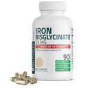 Bronson Iron Bisglysinaatti 25 mg Hellävaraisesti vatsa, tukee energian ja terveen punasolujen tuotanto - ei-kosteuttava Formula - Ei GMO, 90 kasvissyöjä kapselit