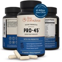 Live Conscious PRO45 Probiootit naisille ja miehille: Kattava Formula, 45 miljardia PMY, 11 kanta, Dairy Free - w/prebiootit ja probiootit - edistää Immuuni & Gut Health - 30 Kasvihuone Caps