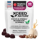 Lions Mane & Cordyceps Mushroom Gummies - 10in1 Supplement - Focus, energia, mieliala, muisti & selvyys - 60 kpl