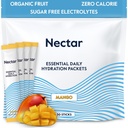 Nectar Hydration Packets - Elektrolyyttejä Powder Packets - Sokerittomia & 0 Calorie - Organic Fruit Liquid Daily IV Elektrolyyttejä Kuiva-aine dehydratointia varten Relief & Rapid Rehydration (Mango 30 Pack)