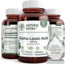 Natural Nutra R-Alpha Lipoic Acid, Parantaa luun ja sydämen terveyttä, parantaa muistin toimintaa, parantaa hermojen toimintaa edistää yleistä terveyttä, Gluteeniton 100 mg, 60 kasvissyöjätabletit.