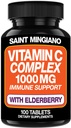 C-vitamiini 1000 mg kanssa Elderberry täydentää - Double Standard Annostus 14 erityisesti suunnitellut ainesosat - 100 kapseli / 3 kuukautta.