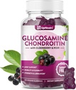 Glukosamiini Chondroitin Gummies Sugar Free, Extra Strength 1500 mg Glukosamiini MSM & Turmeric, Joint Support Supplement for Men & Women Yhteinen terveys (60 Luku (Pack of 1))