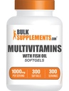 BulkSupplements.com Multivitamiini Softgels - Päivittäinen Multivitamiini täydentää, Multimineral miesten ja naisten kalaöljy - Gluteeniton, 1 Softgel per Serving (1000 mg), 300 Count (Pakkaus 1)