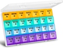 XL Suuri kuukausittain pilleri Järjestäjä 4 viikkoa, 28 päivän pilleri Järjestäjä Viikoittain, Big Comment with Travel Case, 7 päivän pilleri Dispenser 4 Kertaa päivässä, Medicine Organizer Box vitamiini, kalaöljy