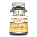 Amazing Formula Turmeric Curcumin & Inkivääri BioPerine Supplement ... 2250 Mg... 90 Kasviskapselit ...