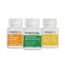 TrioXL - 3 Tehokas lisäravinteet, jotka edistävät vahvaa immuunijärjestelmää, sisältää TumericXL, VitamiiniXL D3 & ProbioottiXL, Gluteeniton immuuni Booster, 3-30
