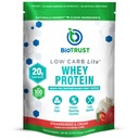 BioTrust Low Carb Lite, 20 Grams of Grass-Fed Whey Protein Isolate, 100 Calories, ProHydrolase Dgestive Enzymes, non-GMO, vapaa soijasta ja gluteenista, rBGH-vapaa (14 tarjoilua) (Strawberryt ja Cream)