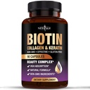 NEW AGE Biotin Collagen Keratin Hyaluronic Acid - 50,000 mcg hiusten kasvu vitamiinit miesten ja naisten, kynsien, hiusten, ihon vitamiinit ja DHT estoaine E-vitamiini Foolihappo kurpitsa siemen MSM - 90