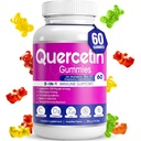Quercetin Gummies by BioVitalica - Quercetin with bromelain C-vitamiini ja sinkki & Elderberry + D3-5-vitamiini in 1 Immuunituki - Sinkki Quercetin 750 mg lapsille ja aikuisille (1)