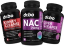 NAC Munuaiset Maksan puhdistus Detox - 750 mg N Acetyl Cysteine Pure Vitamiinikapseli - Päivittäinen maksa Munuaiset Detox Tuki Formula Sappirakon, Virtsarakon Virtsateiden Lisäravinteet & Maito Thistle