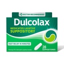 Dulcolax Stimulant Laksative medicinal Suppositories, Ennaktiivinen ja tehokas ummetus Relief, Bisacodyl 10 mg, 28 kreivi, Stimulanttilaksatiivit