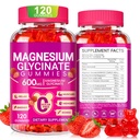 Magnesium Glycinate Gummies 600 mg, purusokeriton kalium Magnesium Gummies magnesium Glycinate, D-vitamiini, B6 ja CoQ10 uni, rentoutuminen, aivot ja lihakset, 60 päivän tarjonta