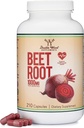 Beet Root Powder Capsules (Organic ja Vegan) (210 Count, 1000mg Per Serving) - Super Food alkaen Beets kanssa korkea nitraatti yleistä terveyttä tukea Double Wood