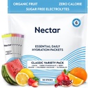 Nectar Hydration Packets - Elektrolyyttejä Powder Packets - Sokeriton & 0 Calorie - Organic Fruit Liquid Daily IV Elektrolyyttejä Kuivaus- ja nesteytysjauhe (Variety 30 Pack)