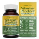 Max Strength Siperian Rhodiola®: Rhodiola Rosea 5% Rosavins, 2% Salidosidi & BioPerine® parantaa imeytymistä.