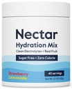 Nectar Sugar Free Electrolytes Powder - Organic Fruit No Sugar tai Calories - Hydration Powder for Dehydration Relief and Rehydration - Keto ja Paleo (Strawberry Lemonade 40 Serving Tub)