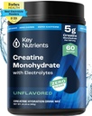 KESKEISET NUTRIENTS Kreatiini Monohydraatti Powder + Elektrolyyttejä, 5000 mg Creatiinijauhe, Micronized Creatiini Monohydraatti, Creapure Creatiini - 60 Servings, Valmistettu USA