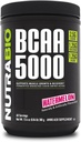 NutraBio BCAA 5000 Jauhe - Vegan Fermented BCAAs - Tukee Lean Muscle Growth, Recovery, Endurance - 60 Tarjoilut - Watermelon