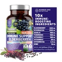 Premium 10 in 1 Immunosupport Supplement [10 Potent Ingredients] kanssa Elderberry, C-vitamiini, Echinacea, Sinkki ja Probiootti Immuuneja tukea, Gut Health ja parempi digestio, 60 Veg Caps