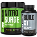 Jacked Factory Nitrosurge Pre-Workout in Ananas & Building XT Muscle Building Bundle for Men & Women