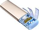Vaydeer Metal Travel Pill Organizer, 7 päivän viikon pillerilaatikko, suuri kapasiteetti Päivittäinen söpö pilleri tapauksessa täydentää, pillereitä, vitamiineja ja lääkkeitä (pieni, samppanja)