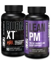 Jacked Factory 24/7 Fat Burner Stack - Burn XT MAX High Performance Fat Burner (90 kapselia) - Lean PM Nighttime Sleep Support for Weight Loss and Ruokahalua Supression (60 kapselia)