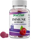 Greenfield Nutritions Halal Immuuni tukea Elderberry Gummies aikuisille - tukee immuunijärjestelmä Luonnollisesti Halal Sinkki ja C-vitamiinin Gummy - 60 herkullista sekamehua Mixed Berry Gummies Halal vitamiinit
