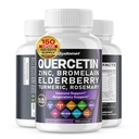 Quercetin Bromelain Sinkki D3-vitamiini Elderberry Turmeric Rosemary Mustikka Sage Odorless Valkosipuli Vihreä tee maito Thistle Oregano -150 kapselit- valmistettu USA