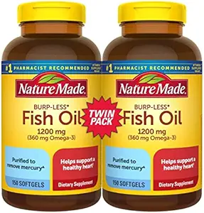 Kalaöljy Burp- Less, 1200 mg, 360 mg Omega 3, 150ct