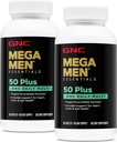 GNC Mega Men 50 Plus Yksi päivittäin monivitamiini, Twin Pack, 60 Kapselit per pullo, tukee sydämen, aivojen ja silmien terveys