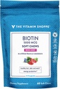 Vitamiini Shoppe Biotin pehmeä pureskella hiukset, ihon ja kynsien tuki - 5 000 mcg - Mixed Berry (60 pehmeä purukumia)