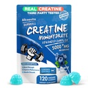 Kreatiini Monohydraatti Gummies Complex miehille ja naisille - 120 Gummies Advanced Formula, L-Tauriini + B12-vitamiini lihasten vahvuus, lihasten rakentaja, energia Boost, Pre-workout täydennysosa - Blueberry