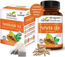 Papayan Leaf Extract Kapseli ja Papayan Leaf Tea Bundle - Täysin tukea Immuuniter Health ja Ruoansulatuselimistö