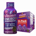Vitamiini Energy Mood+ Extra Strength Energy Shot Tropical Berry 24 Pack, 260 mg luonnollinen kofeiini, B-vitamins, Rhodiola, kamomilla, Mieliala & energiatuki, nollasokeri, gluteeniton, vegaaninen, 1,93 fl oz