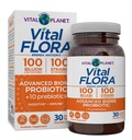 Vital Planet - Vital Flora Advanced Biome Probiootti 100 miljardia PMY, 100 Diverse kanta, 10 Organic Prebiootit, Immuuni tuki, Colon ja digestiivinen terveys Probiootit naisten ja miesten 30 kapselia