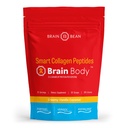 Brain Body Collagen Peptides Powder - Vital Protein & Collagen Supplement for Women & Men - Hydrolysed tyyppi I & III hiukset, iho, kynnet ja yhteinen terveys - 25 Tarjoilut - Creamy Vanilla Coconut - 875g