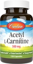 Carlson Labs Acetyl L-karnitiini, 500 mg, 120 kapselia