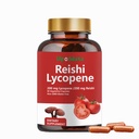 Lycopene Capsules, Natural Lycopene 200mg kanssa Organic Reishi Mushroom 200mg Supplement for Prostate Health and Immune Support - Gluteeniton, ei-GMO, 60 kapselia (1 pakkaus)