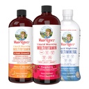 MaryRuth's Liquid Morning Multivitamiinit: +Hiusten kasvu (Peach Mango), Daily Wellness (Vadelma), ja Nighttime Multimineral (Coconut)