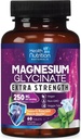 Magnesium Glycinate 250 mg - 100% kelated magnesium Max Imeytyminen - Sleep Support, Lihas, Hermot, Bone & Heart Health Support, Paras Mag Supplement, Vegaani non-GMO, 3. osapuoli testattu - 60 tablettia