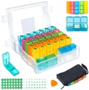 Kuukausittainen pilleri Organizer 3 Kertaa päivässä 31 päivän Kosteudenkestävä laatikko, Viikoittain pilleri laukku, pilleri cutter, tikkuja, muovi avaus Pick helppokäyttöinen, kätevä päivittäin lääkkeitä hallinta(valkoinen)