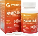 Triple Magnesium Complex 400 mg magnesium Glycinatea, malaattia ja sitruunaa lihaksille, hermoille ja energialle C-vitamiinia, B6-vitamiinia korkealle imeytymiselle naisille ja miehille(120 kapselia)