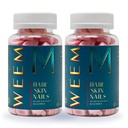 WEEM hiukset iho ja kynnet Gummies - tukee terveet hiukset - Vegaani biotiini vitamiinit naisille ja miehille tukee nopeampaa hiusten kasvua, vahvemmat kynnet, terve iho, extra vahvuus (2)