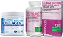 Bronson Marine Collagen Peptides Hydrolysed Protein Powder + Ultra Biotin 10 000 Mcg Hiusten iho ja kynnet täydentää