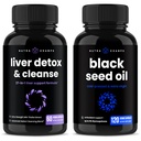 NutraChamps Liver Cleanse Detox ja Black Seed Oil Kapselit Bundle