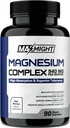 Magnesiumkompleksi, 210 mg elementaarinen magnesium, glysinaatti, sitraatti ja malaatti, ei-GMO, maksimiabsorptio, lihas, mieliala, energia, 90 vegan-kapselia
