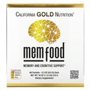 Kalifornia Gold Nutrition MEM Food, Memory & Cognitive Support with MEM Blend, L-seriini, Organic Lion's Mane and Blueberry Juice Powder, 60 Packets, 0,3 oz (8,5 g)