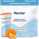 Nectar Hydration Packets - Elektrolyytit Powder Packets - Ei sokeria tai kaloreita - Organic Fruit Liquid Daily IV Electrolytes Powder for Dehydration Relief and Rapid Rehydration (Orange 30 Pack)