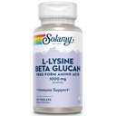 SOLARAY L-Lysine Beta Glucan, vapaa muoto Aminohappo, L-Lysine 1000 mg kapselit, Immuuni tuki täydentää, terve iho ja huulet tuki, 60 päivän takuu, Lab vahvistettu, 30 Servings, 60 VegCaps